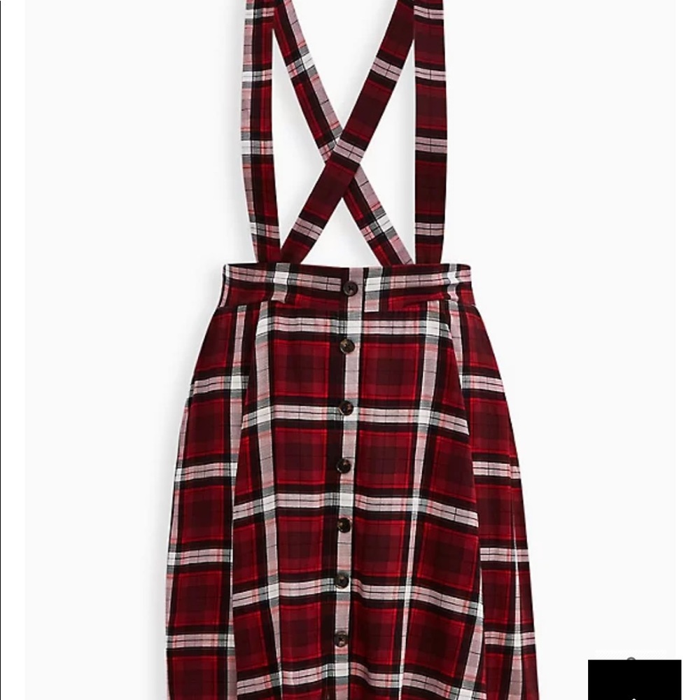 TORRID red and black plaid skirt
